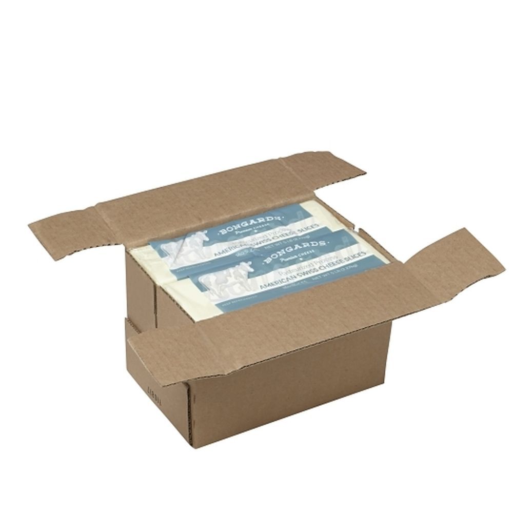 Bongards Pasteurized Process Horizontal American Swiss Cheese Slice, 5 Pound -- 4 Per Case