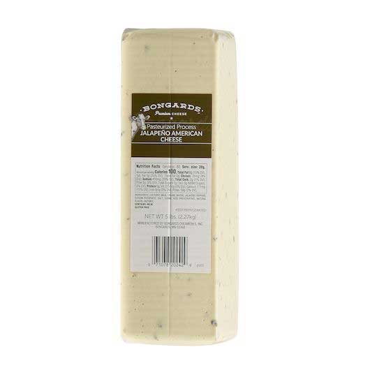 Bongards Processed Jalapeno American Cheese Loaf, 5 Pound -- 6 Per Case