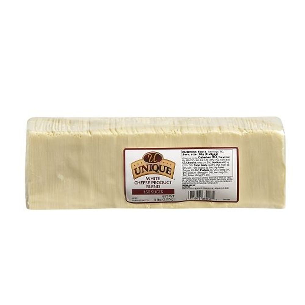Unique White Processed American Cheese, 5 Pound -- 4 per case