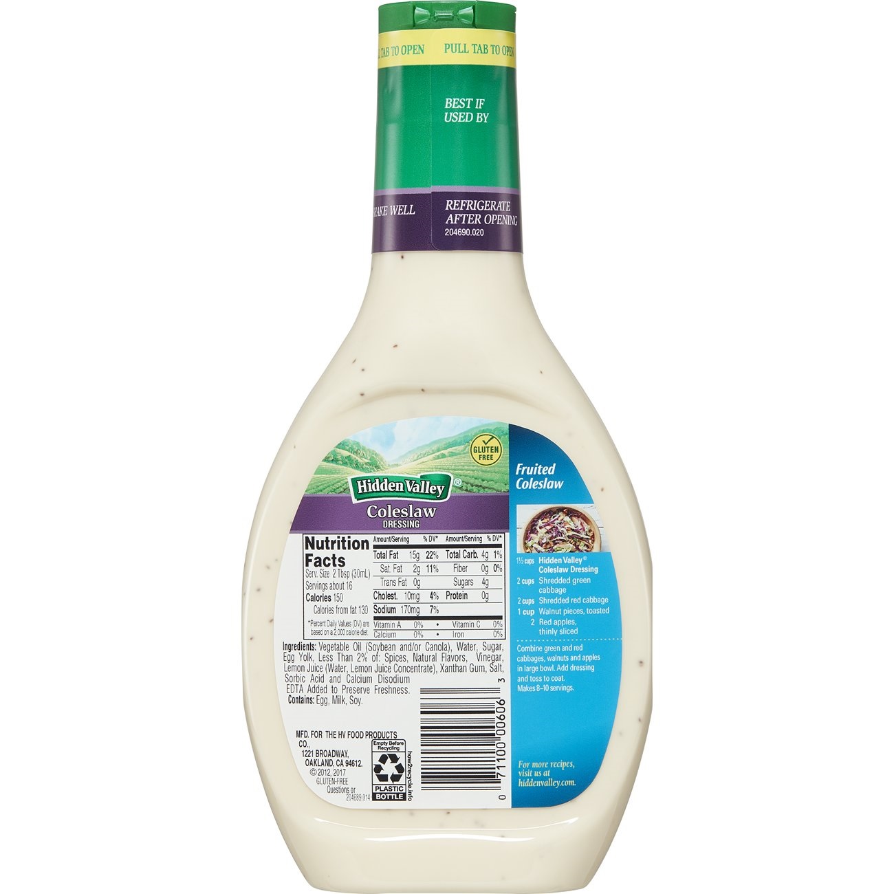 Hidden Valley Coleslaw Ranch Dressing, 16 Ounce -- 6 Per Case