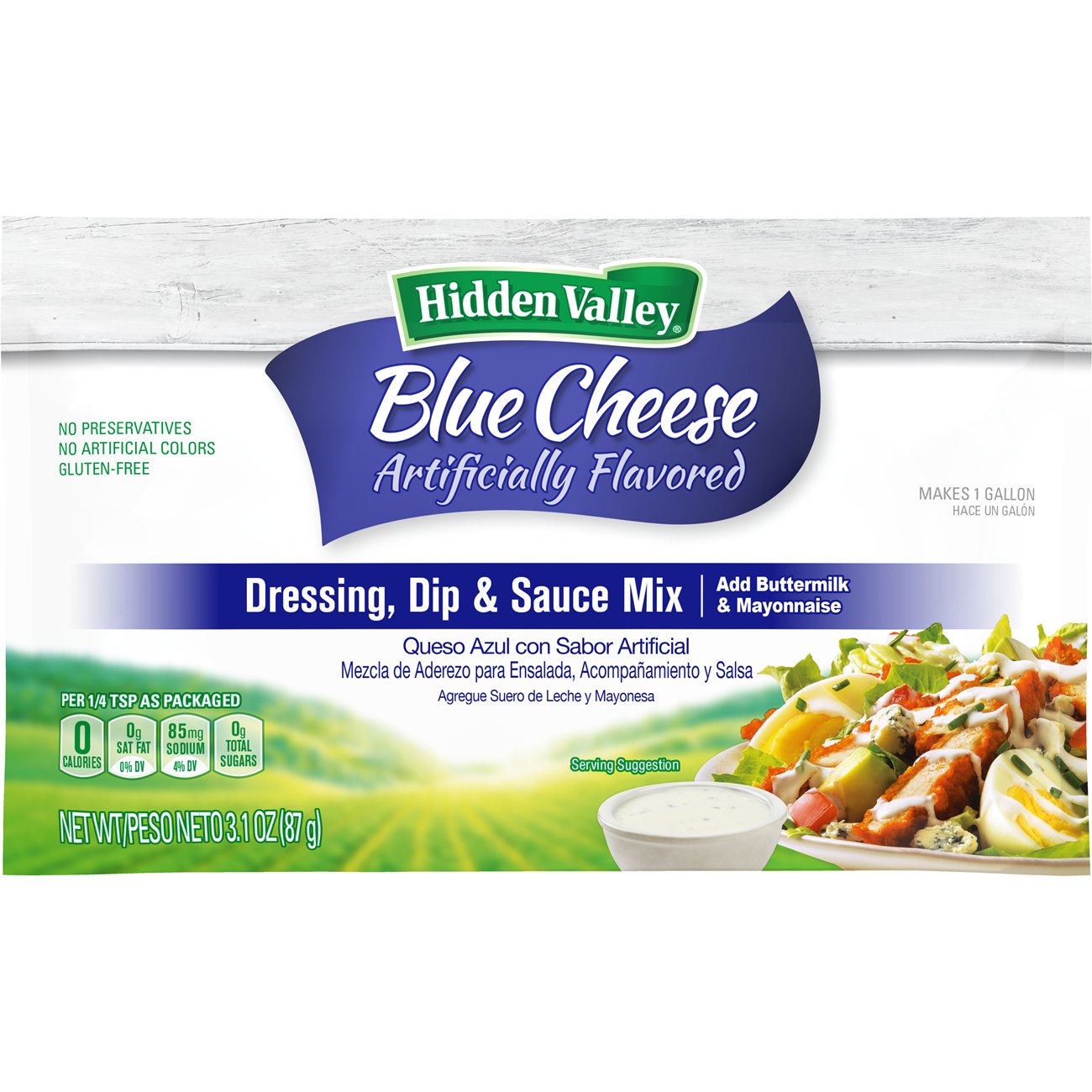 Hidden Valley Blue Cheese Dressing Dry Mix, 3.1 Ounce -- 18 Per Case