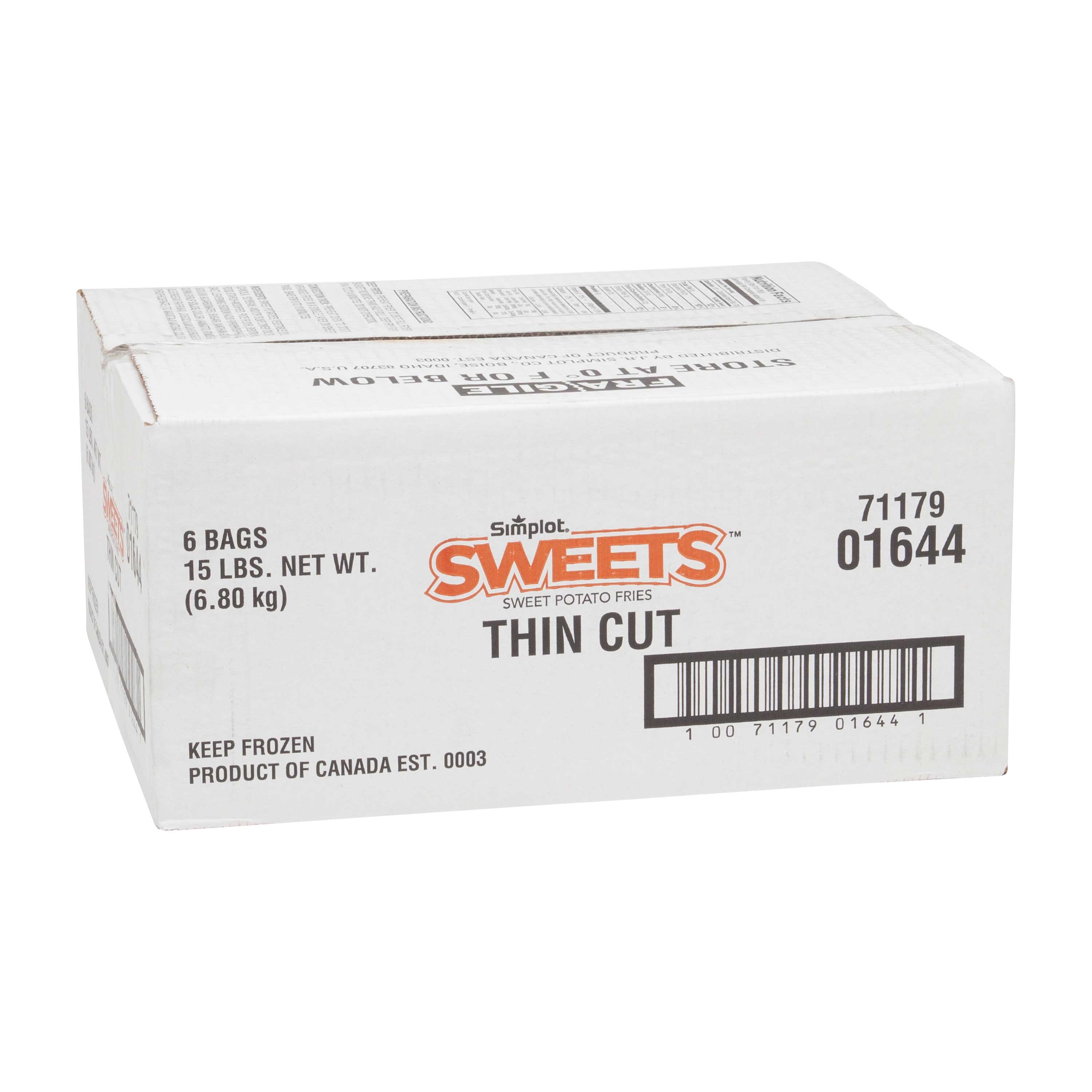 Simplot Sweets Thin Cut Potato Fry, 2.5 Pound -- 6 Per Case