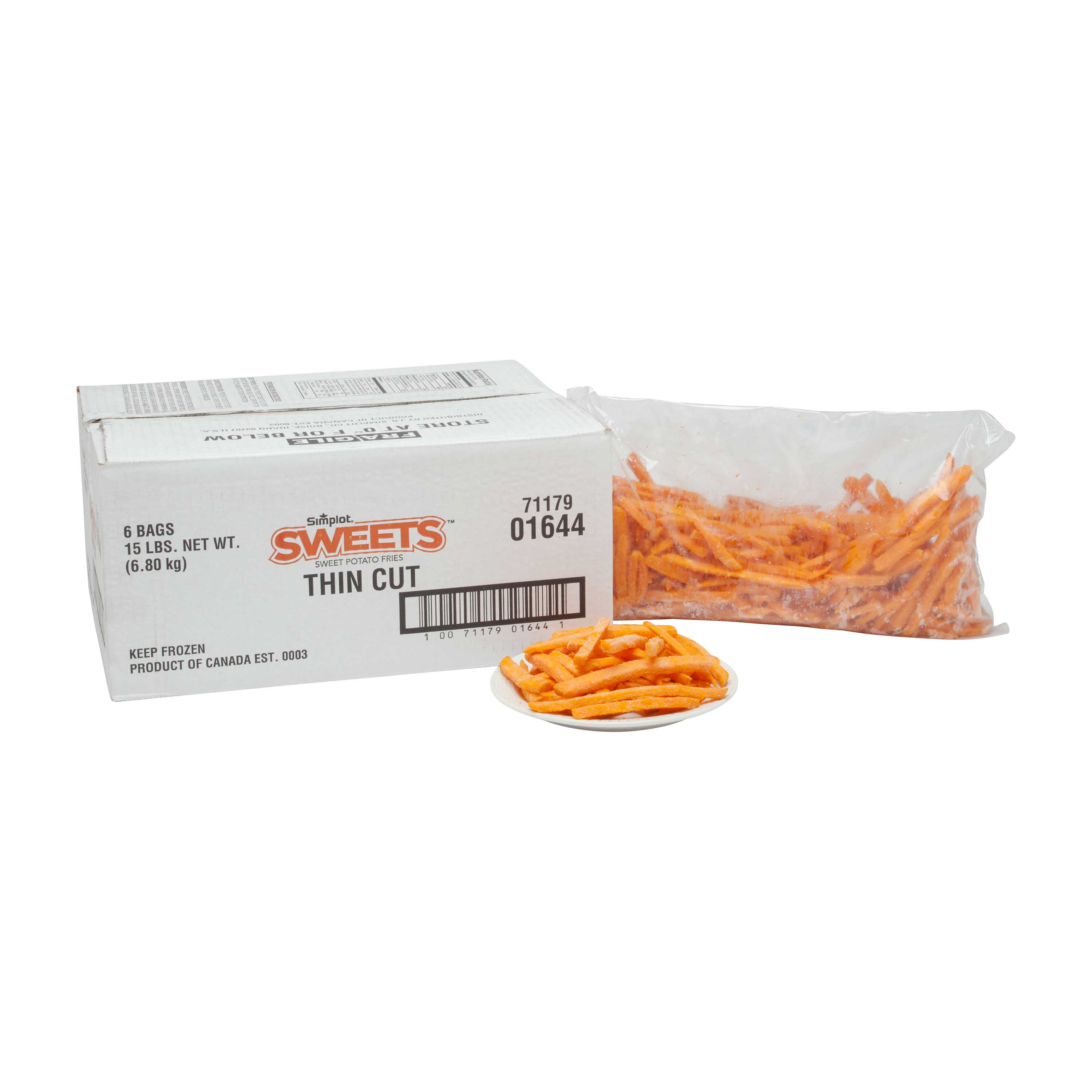 Simplot Sweets Thin Cut Potato Fry Case | FoodServiceDirect