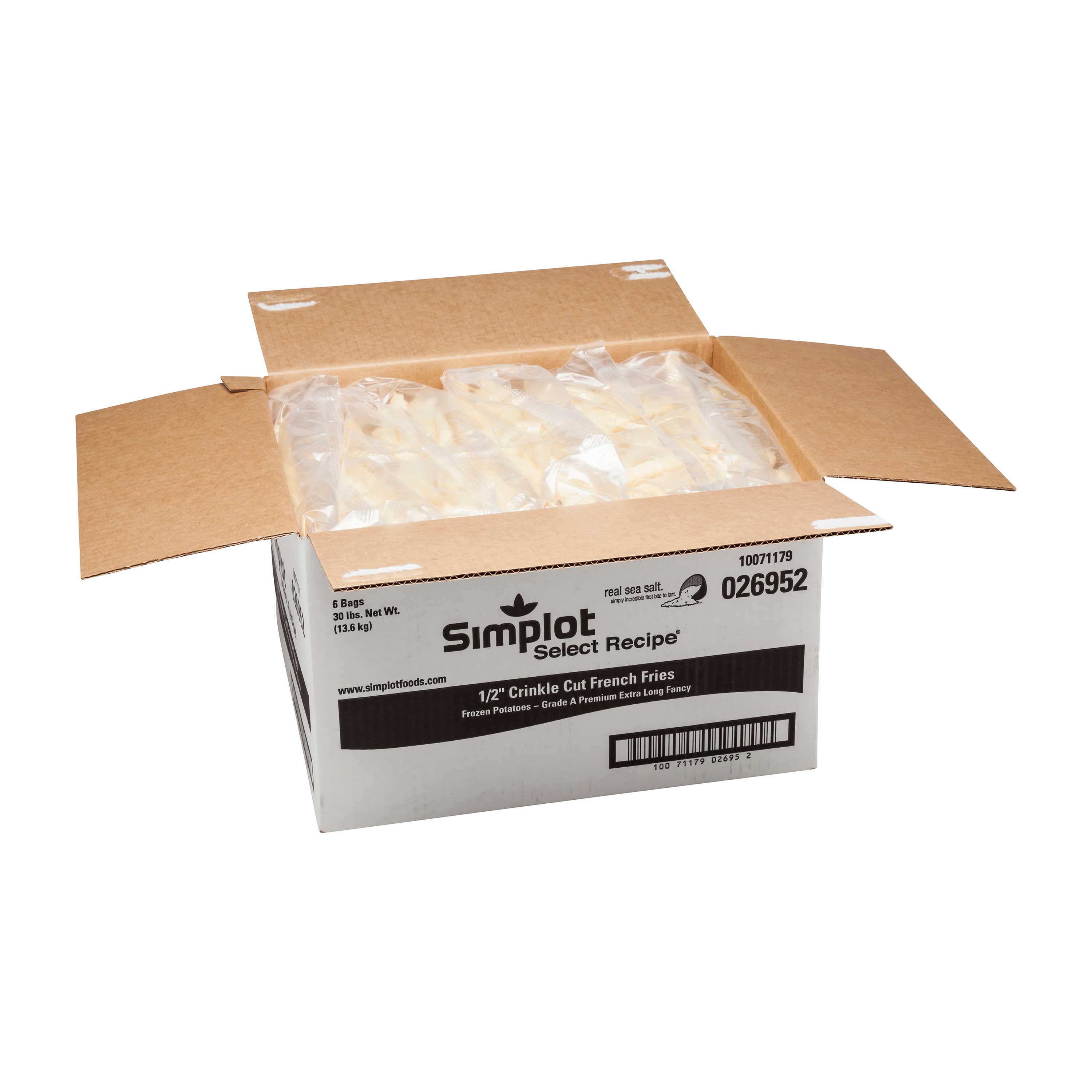 Select Recipe Crinkle Cut Potato Fries, 1/2 Inch -- 6 Per Case