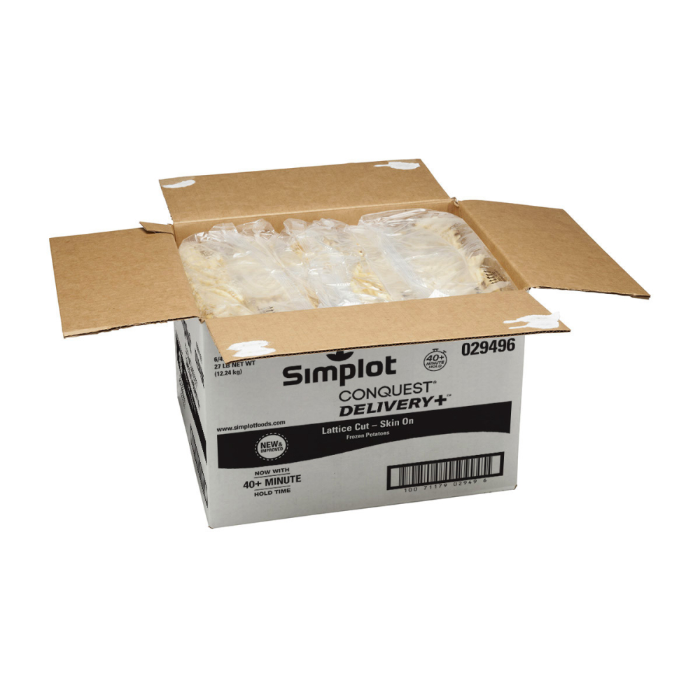 Simplot Conquest Clear Coated Lattice Cut Fries Case