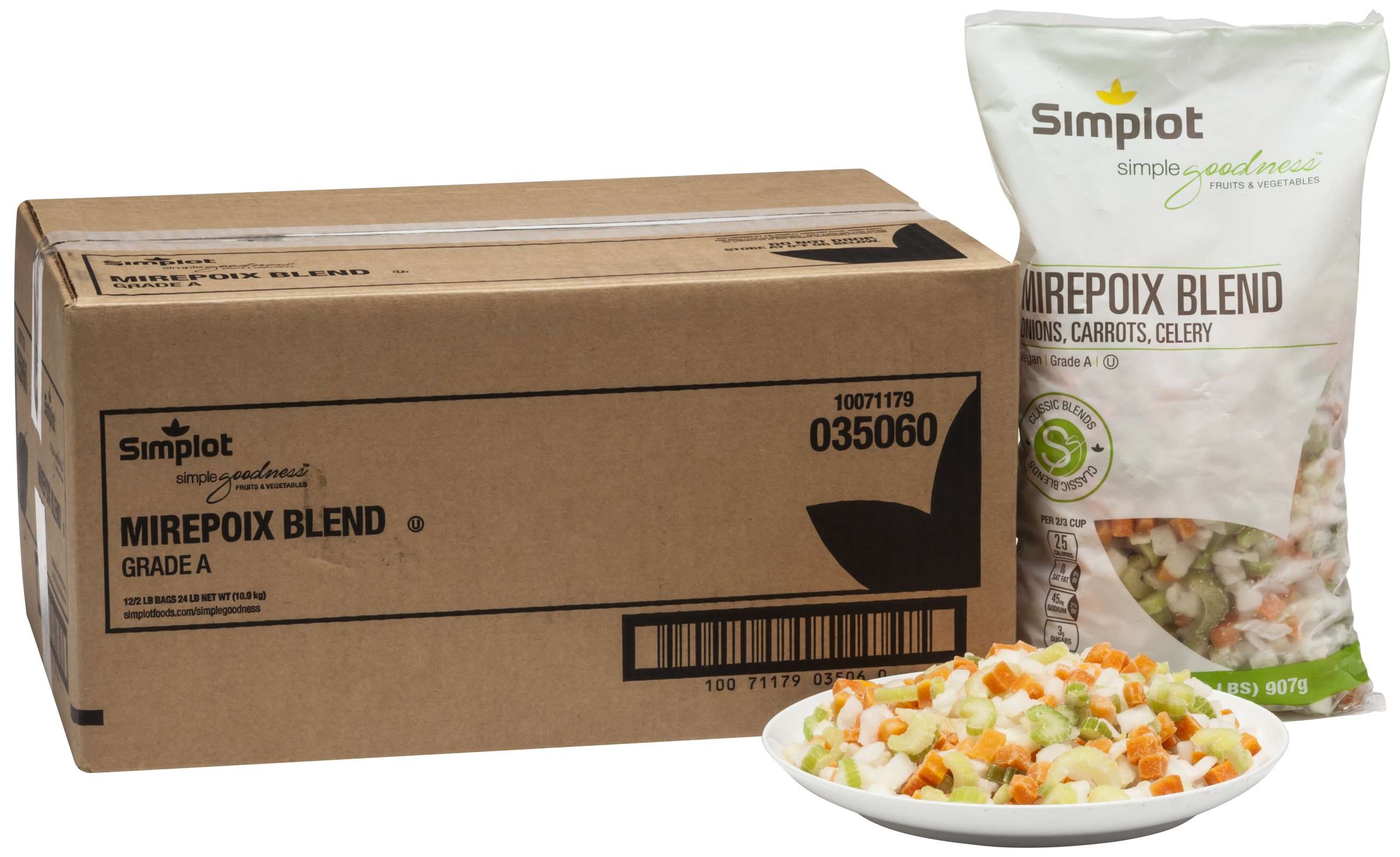 Simplot Simple Goodness Mirepoix Blend, 2 Pound -- 12 Per Case