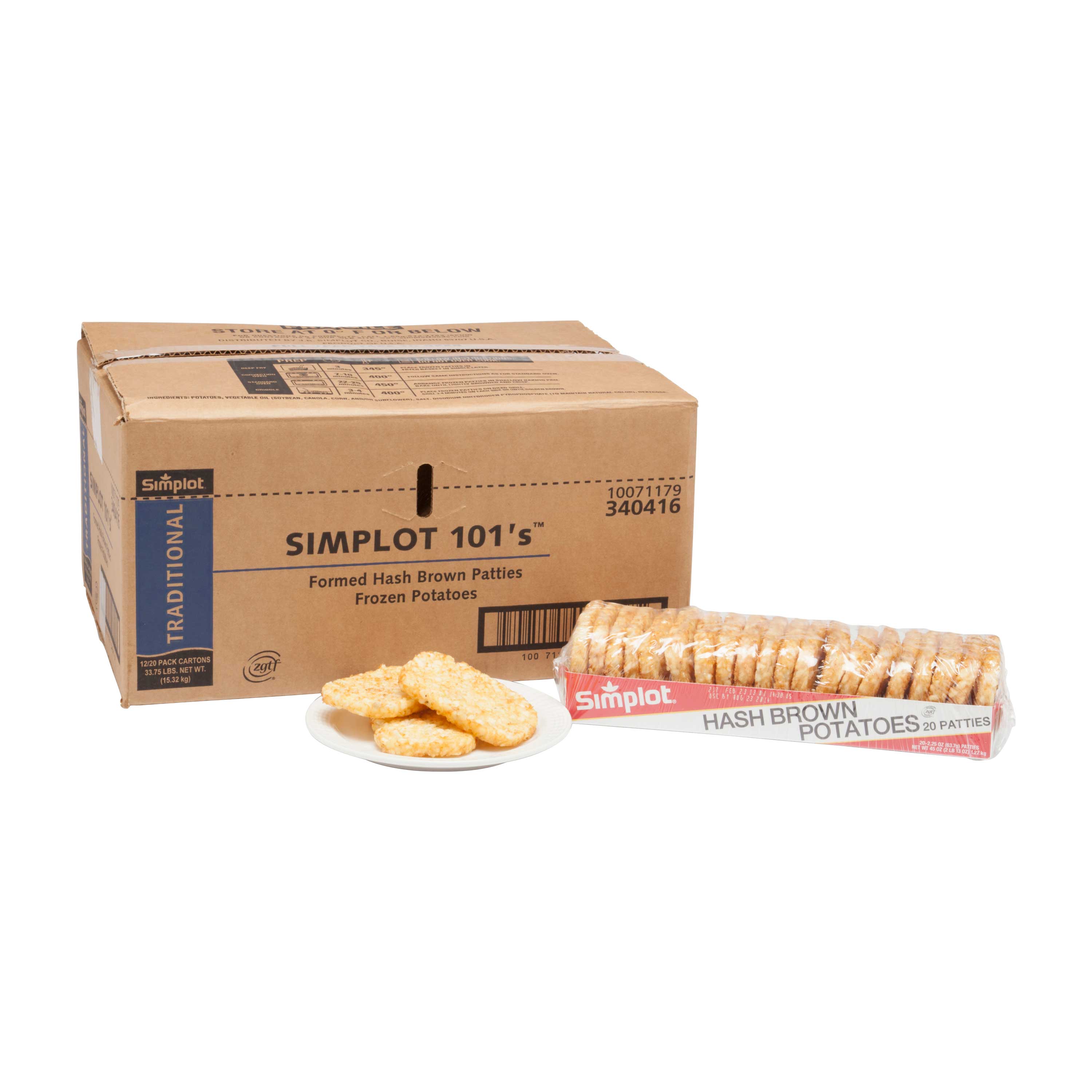 Simplot 101 Hash Brown Potato Patty Case | FoodServiceDirect