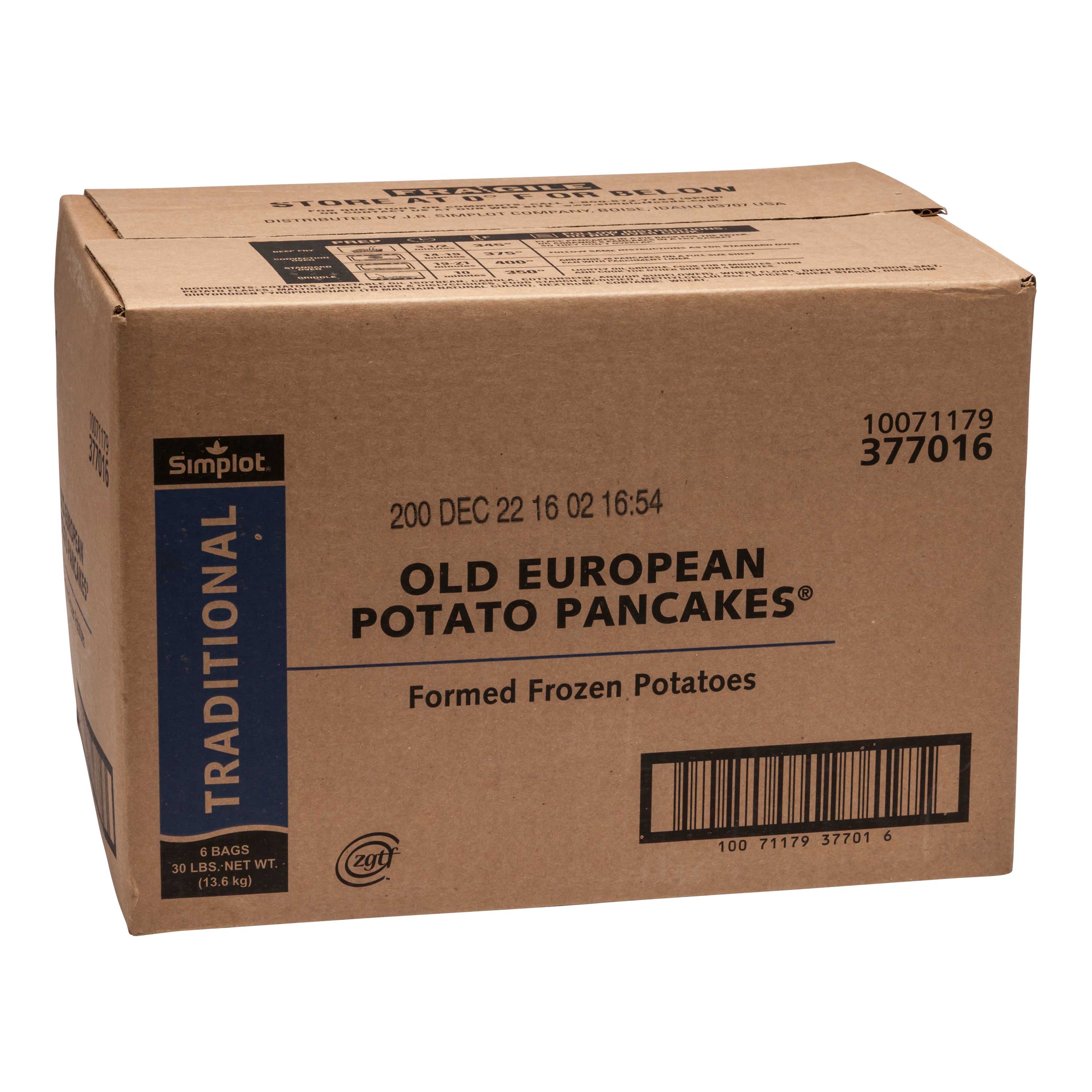 Simplot Old European Potato Pancake, 5 Pound -- 6 Per Case