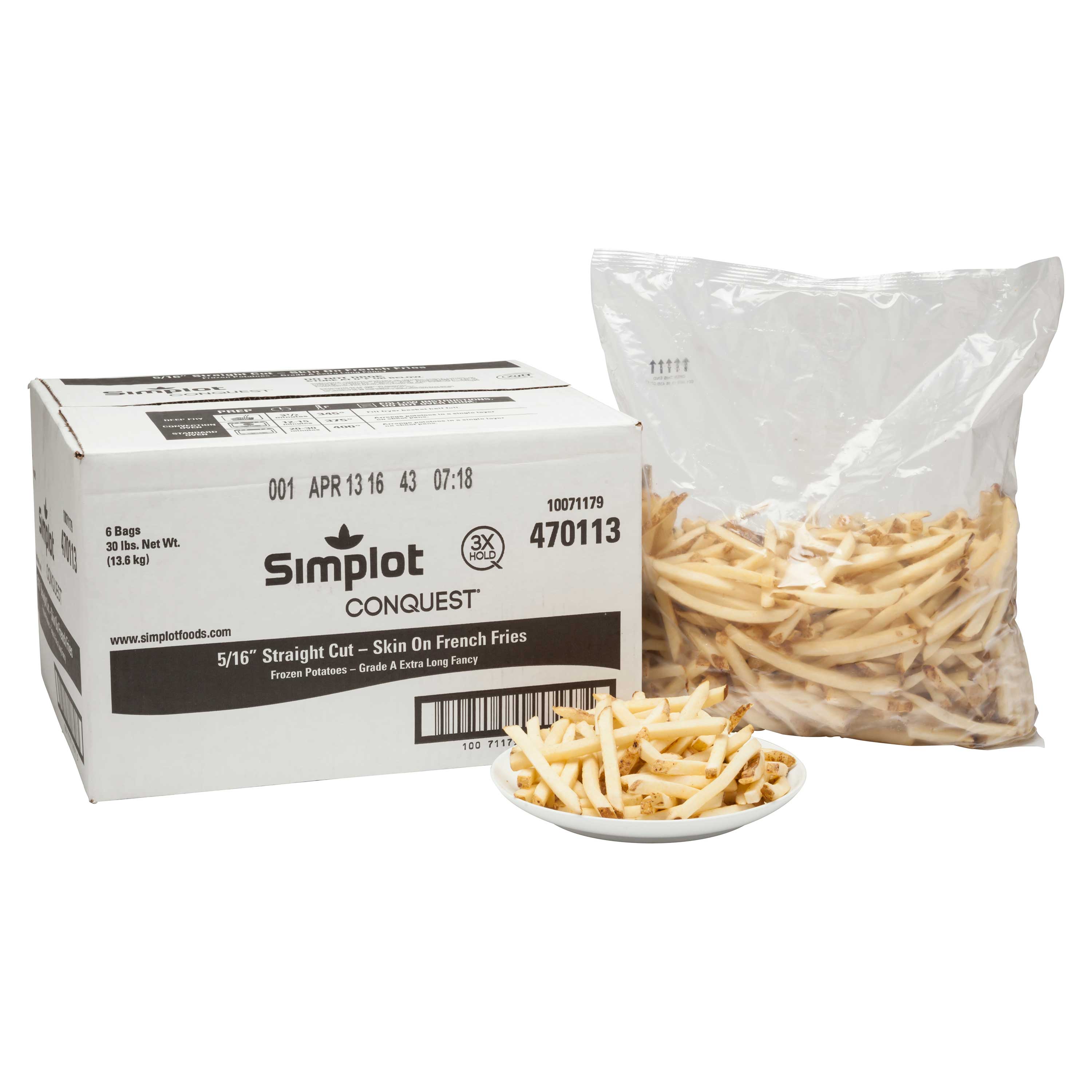 Simplot Conquest Straight Cut Skin On Fries Case | FoodServiceDirect