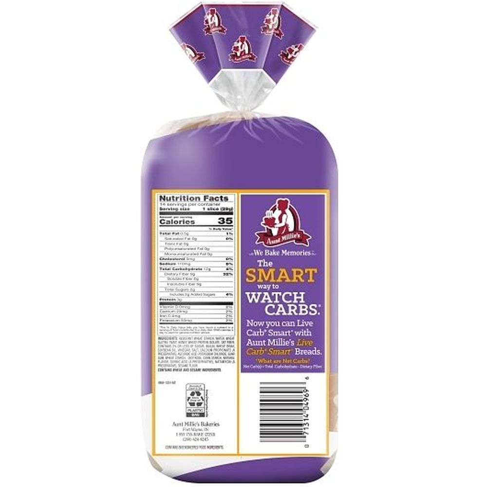 Live Carb Smart Honey Wheat Bread, 14 Ounce -- 6 Per Case