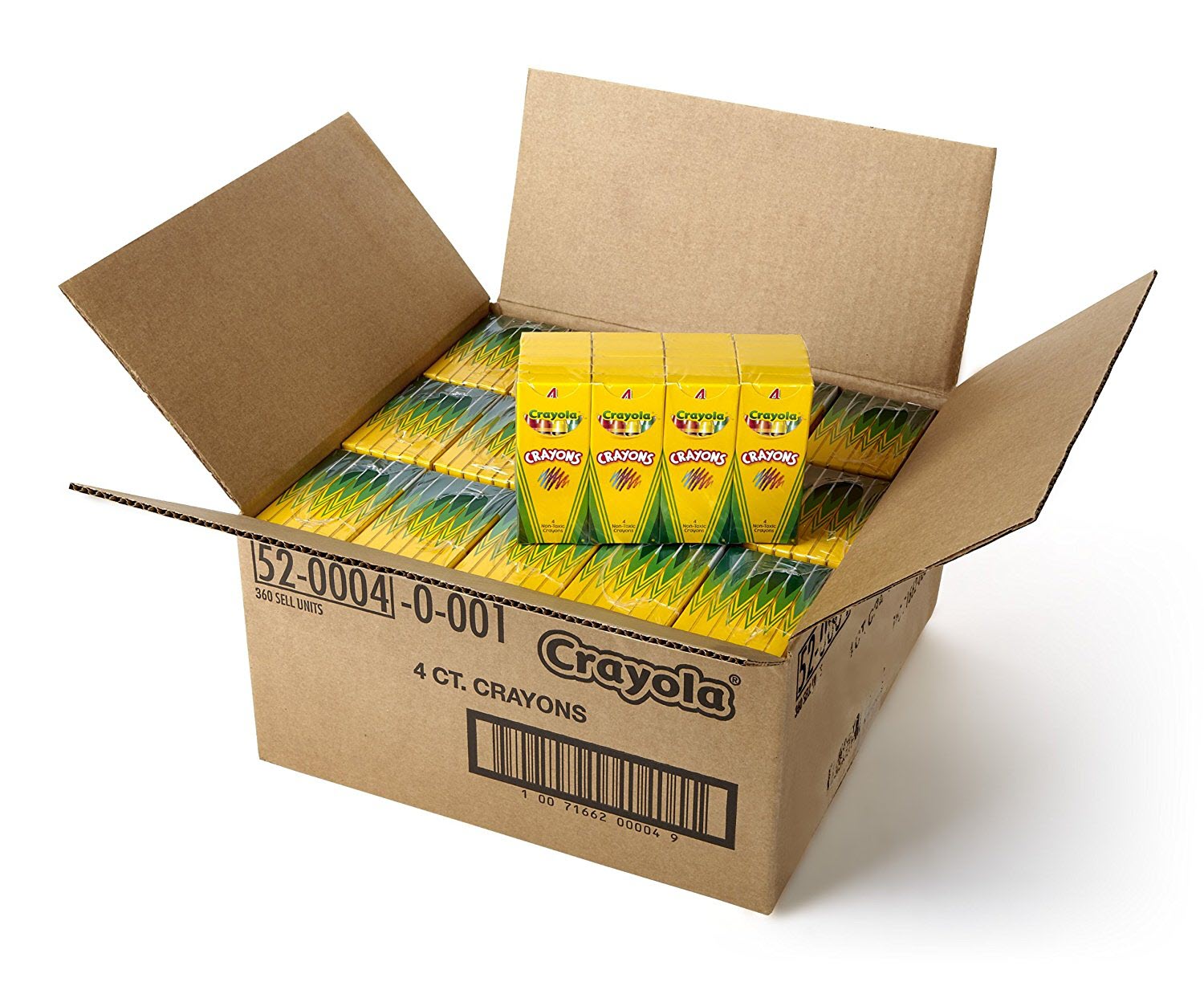 Crayola Crayon In Tuck Box, 4 Per Pack, 24 Per Box -- 15 Per Case