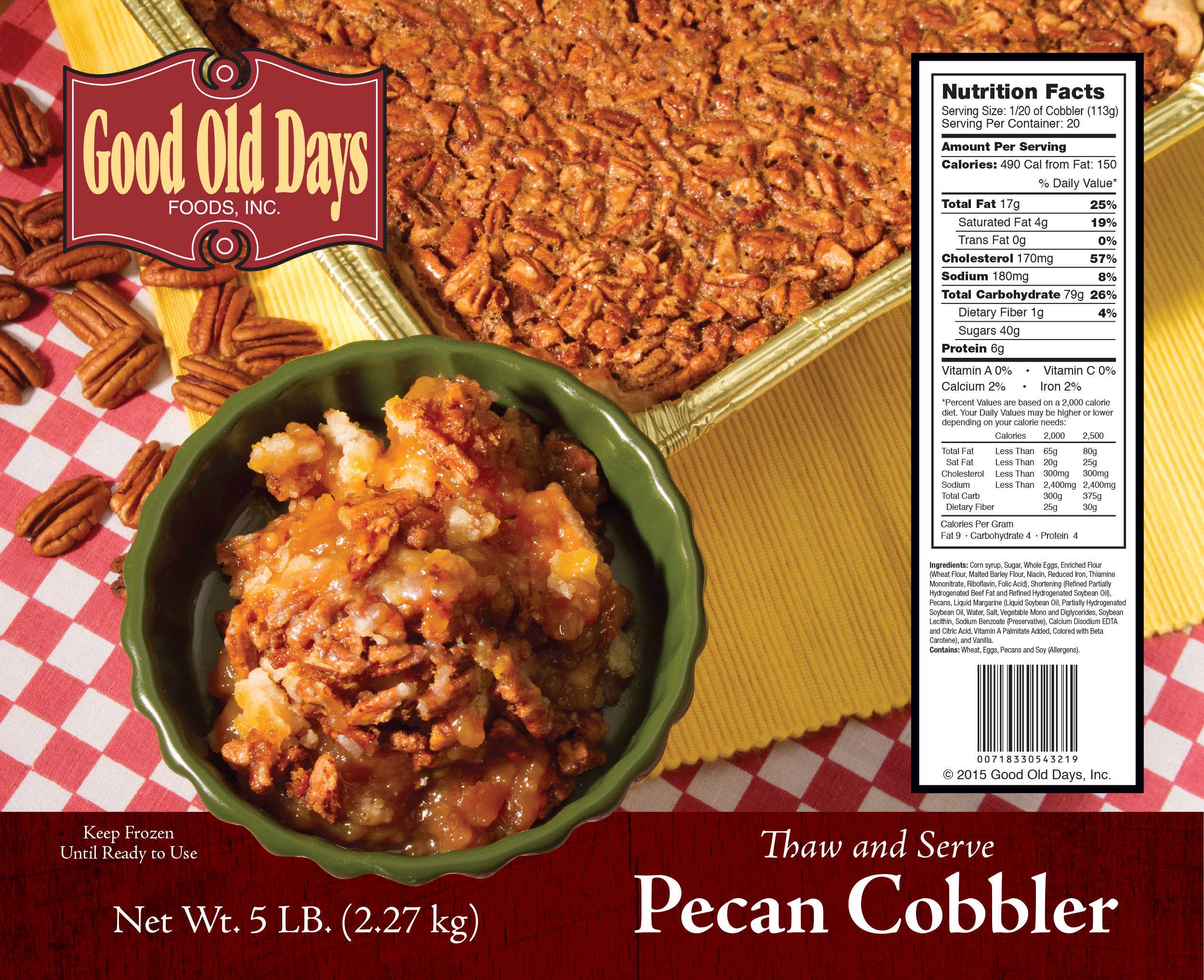 Good Old Days Pecan Cobbler, 5 Pound -- 2 Per Case