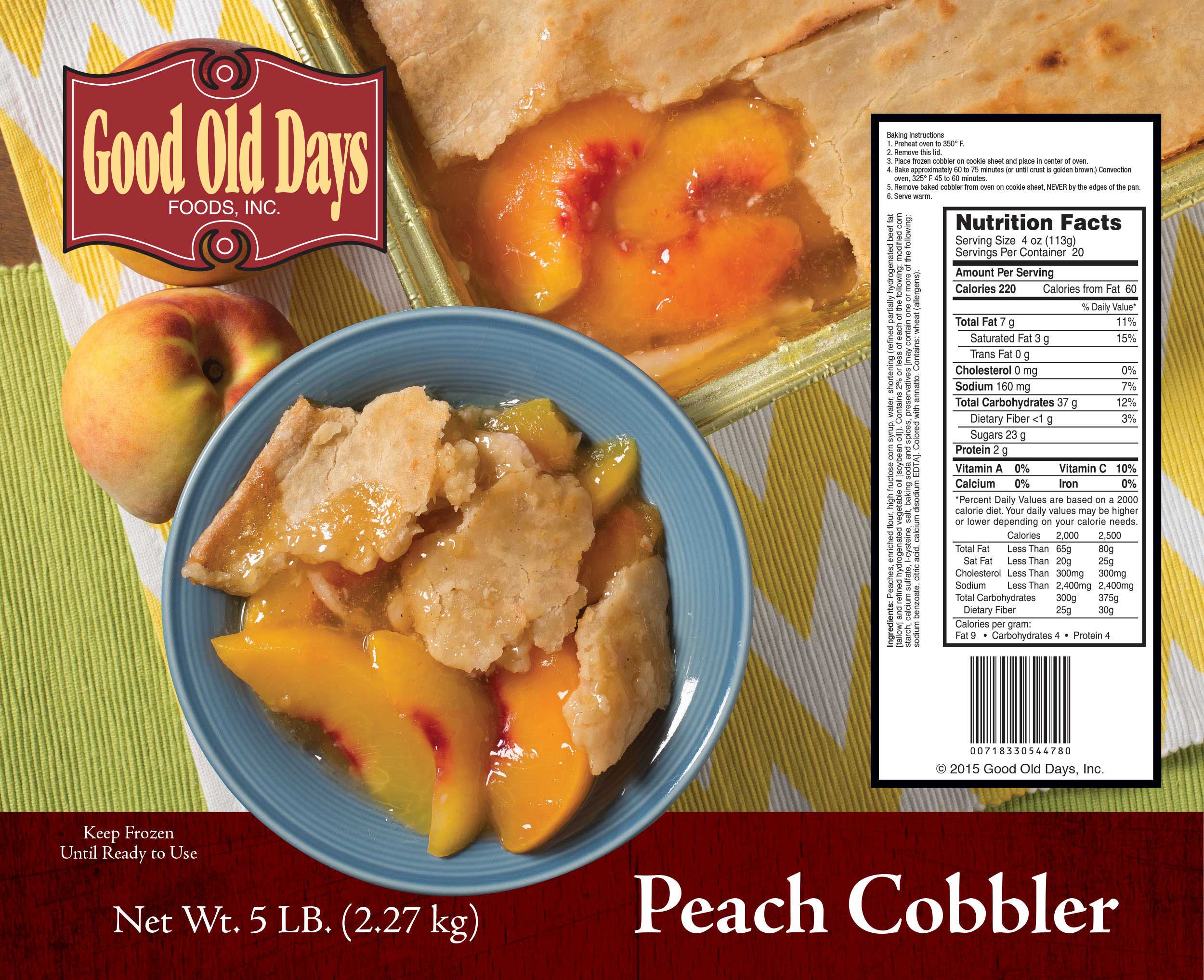 Good Old Days Peach Cobbler, 5 Pound -- 2 Per Case