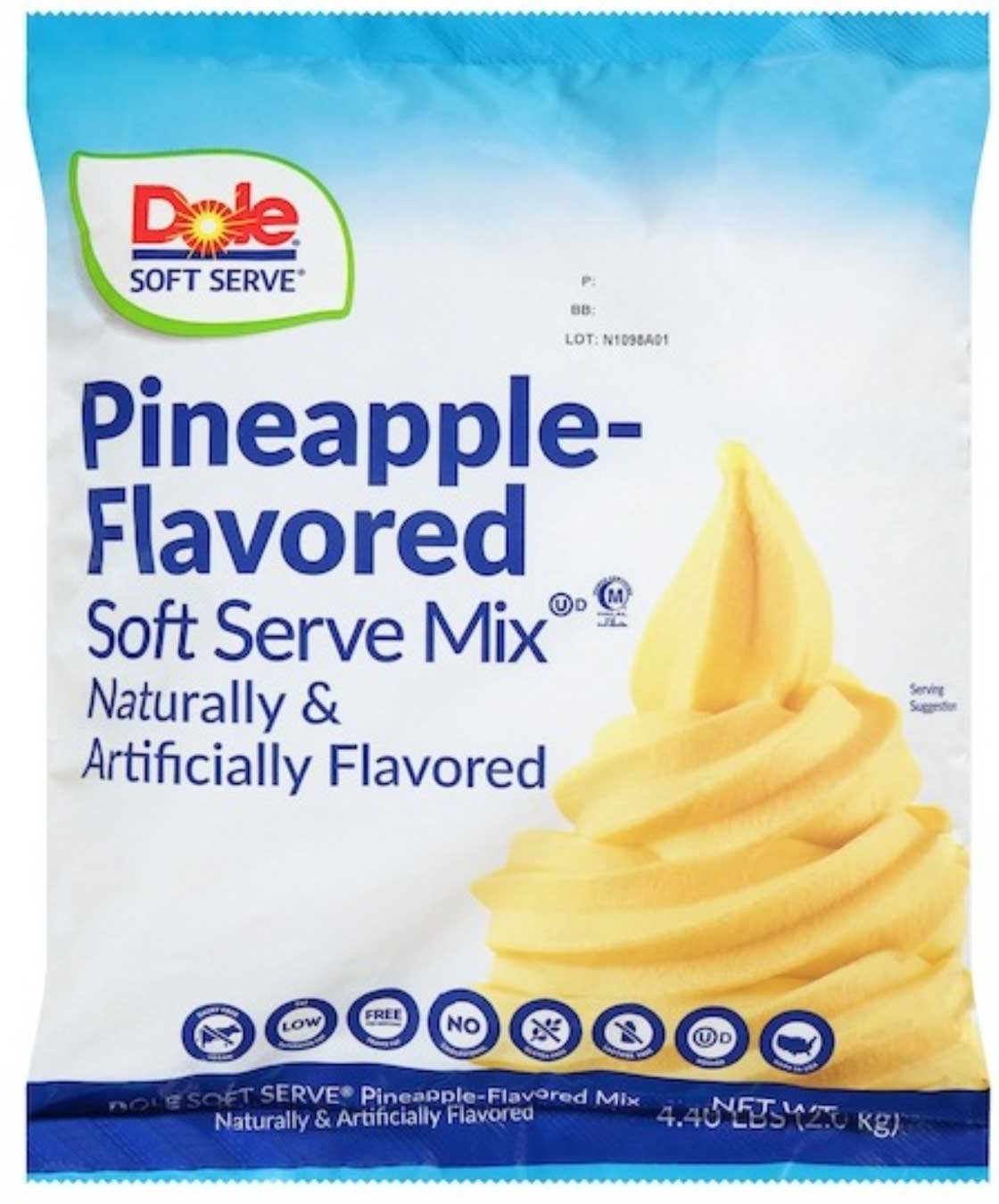 Dole Pineapple Soft Serve Mix, 4.4 Pound -- 4 per case.