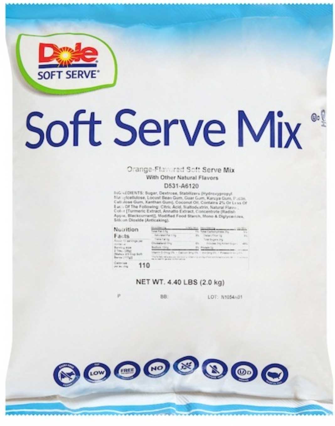Dole Orange Soft Serve Mix, 4.4 Pound