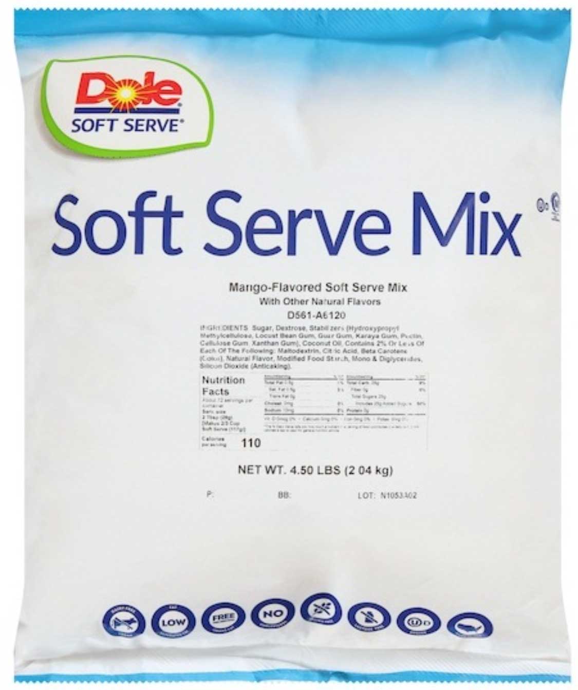 Dole Mango Soft Serve Mix, 4.5 Pound -- 4 per case.