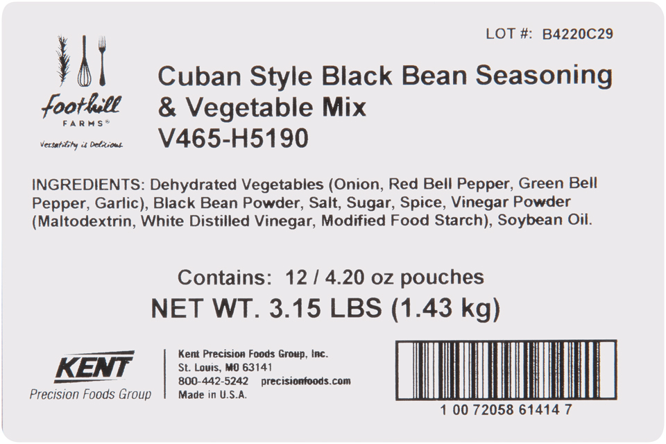 Foothill Farms Cuban Style Black Bean Seasoning And Vegetable Mix, 4.2 Ounce -- 12 Per Case