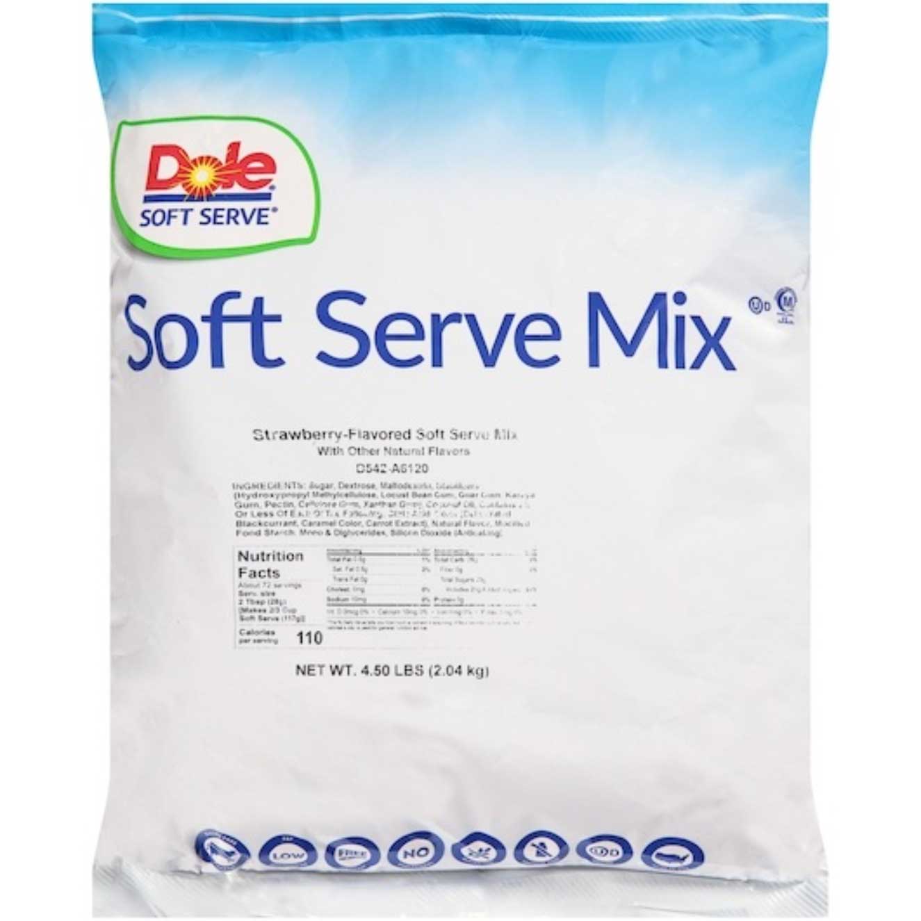 Dole Strawberry Soft Serve Mix, 4.5 Pound -- 4 per case.
