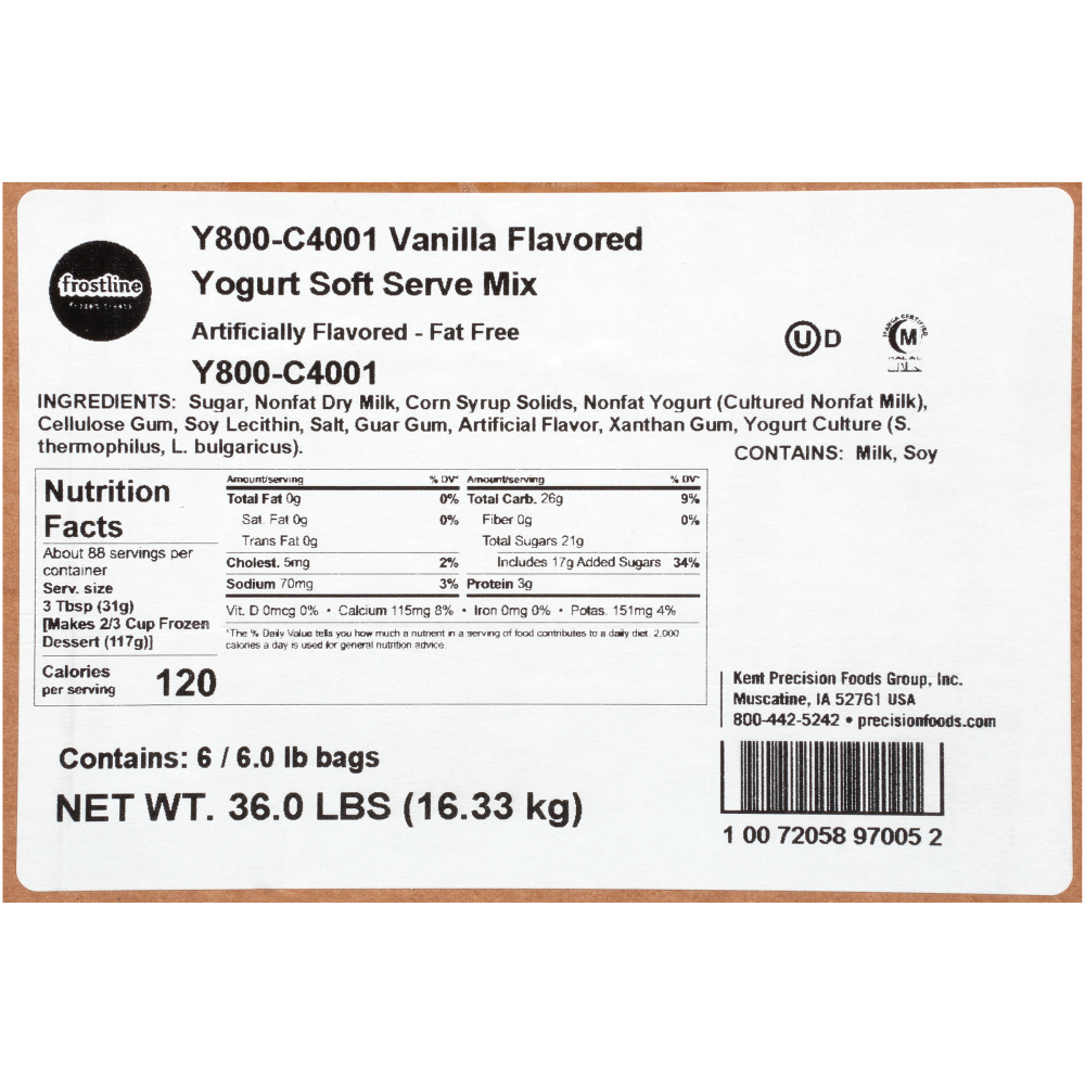 Frostline Gluten Free Vanilla Yogurt Mix Case | FoodServiceDirect