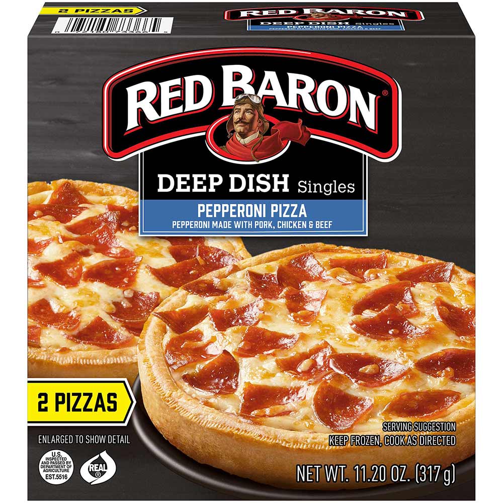 Red Baron Deep Dish Singles Pepperoni Pizza, 11.2 Ounce -- 12 per