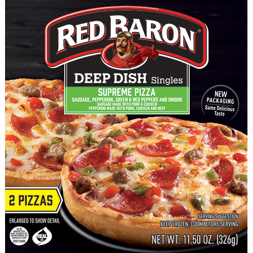 Red Baron Deep Dish Singles Supreme Pizza, 11.5 Ounce -- 12 Per Case