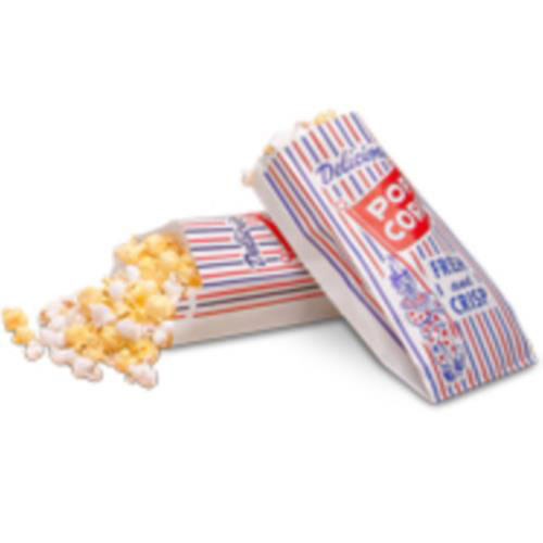 Bagcraft 1 Pound Waxed Paper Popcorn Bag, 4 X 1.5 X 8 Inch -- 1000 Per Case