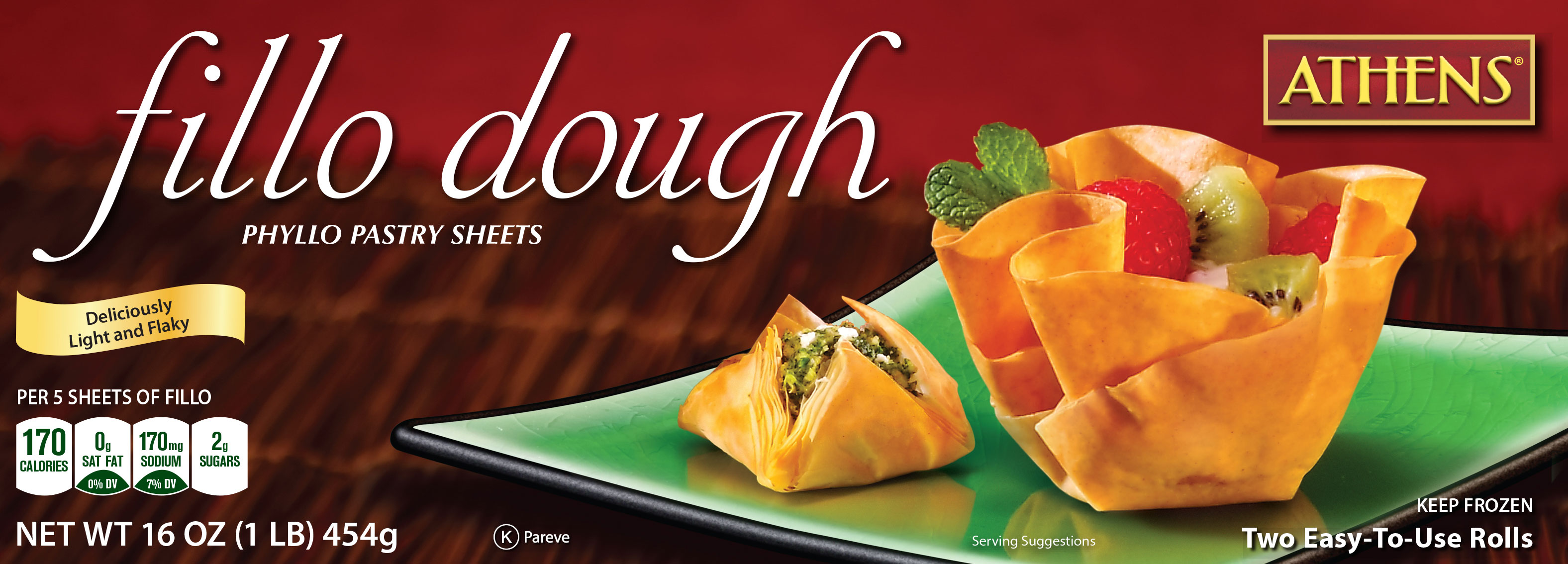 Athens Foods Pastry Fillo Dough Sheet, 16 Ounce -- 12 Per Case