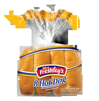Mrs. Freshley's Hot Dog Bun, 12 Ounce -- 8 Per Case