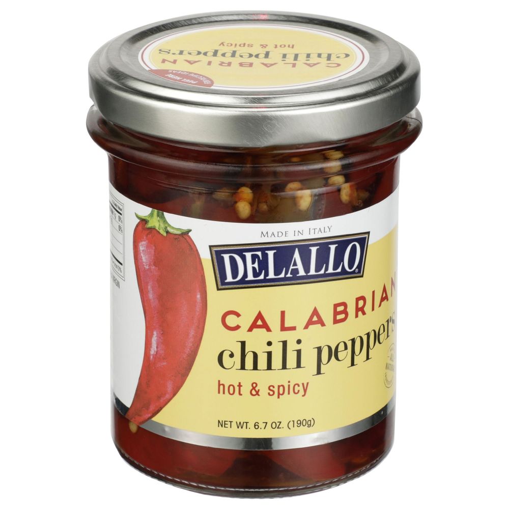 Delallo Hot And Spicy Whole Calabrian Chili Peppers, 6.7 Ounce -- 6 Per Case