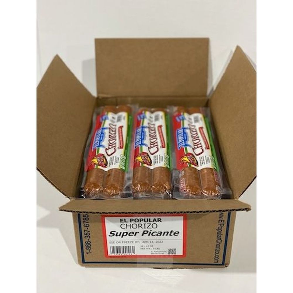 El Popular Mexican Pork Super Picante Chorizo -- 12 Per Case