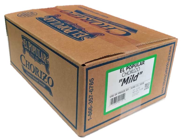 El Popular Mexican Mild Pork Chorizo -- 12 Per Case