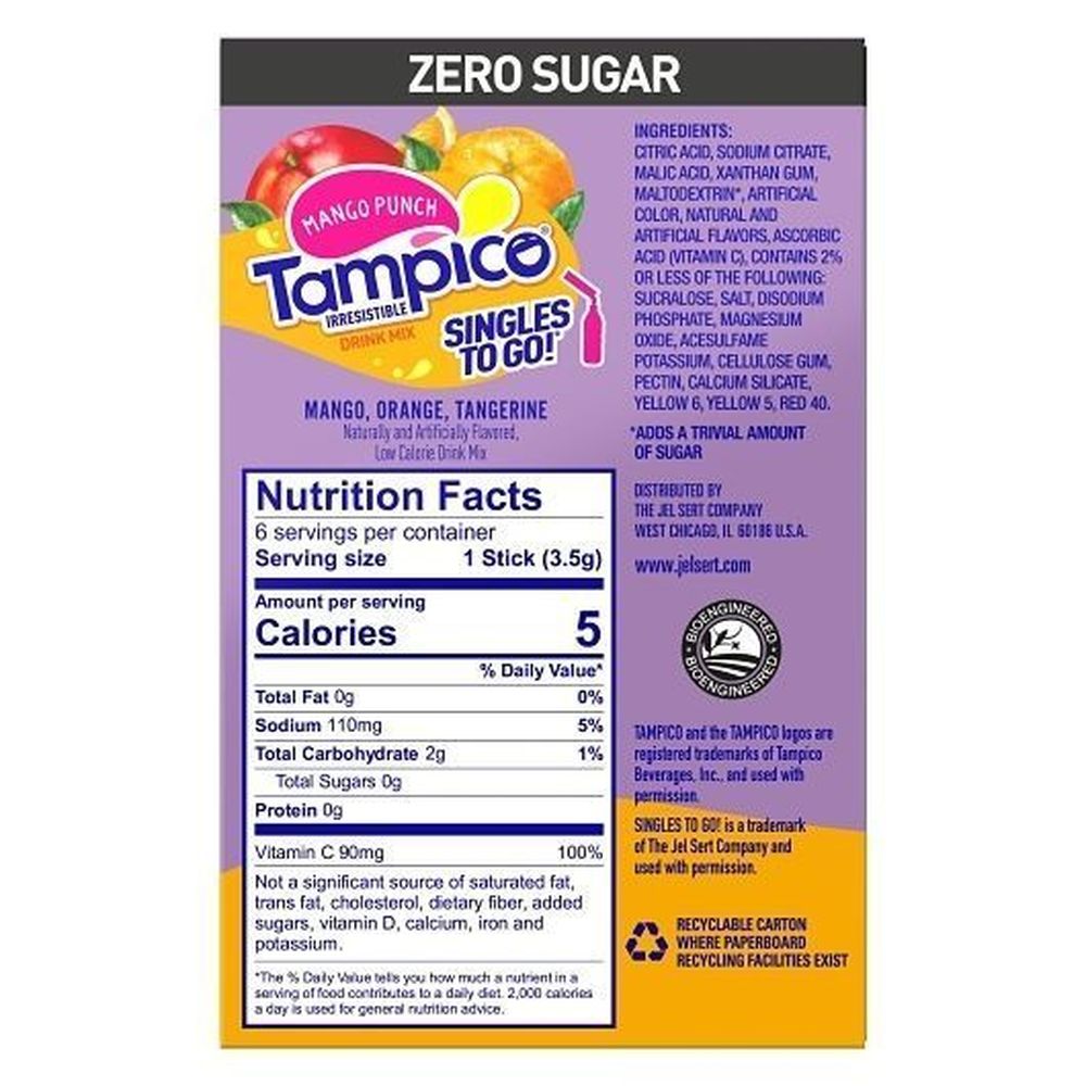 Tampico Mango Punch Singles To Go Drink Mix, 6 Count -- 12 Per Case