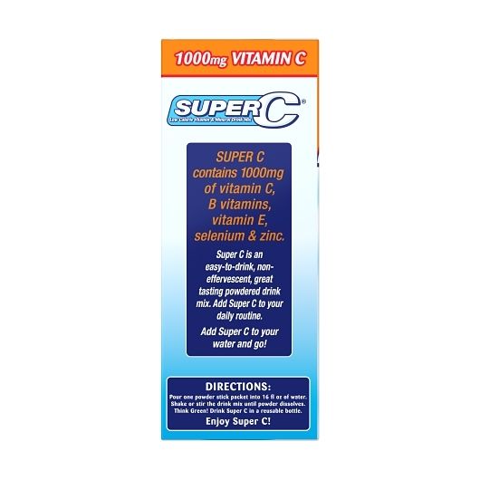Super C Orange Raspberry Pink Lemonade Drink Mix, Singles To Go Combo Pack, 30 Count -- 6 Per Case