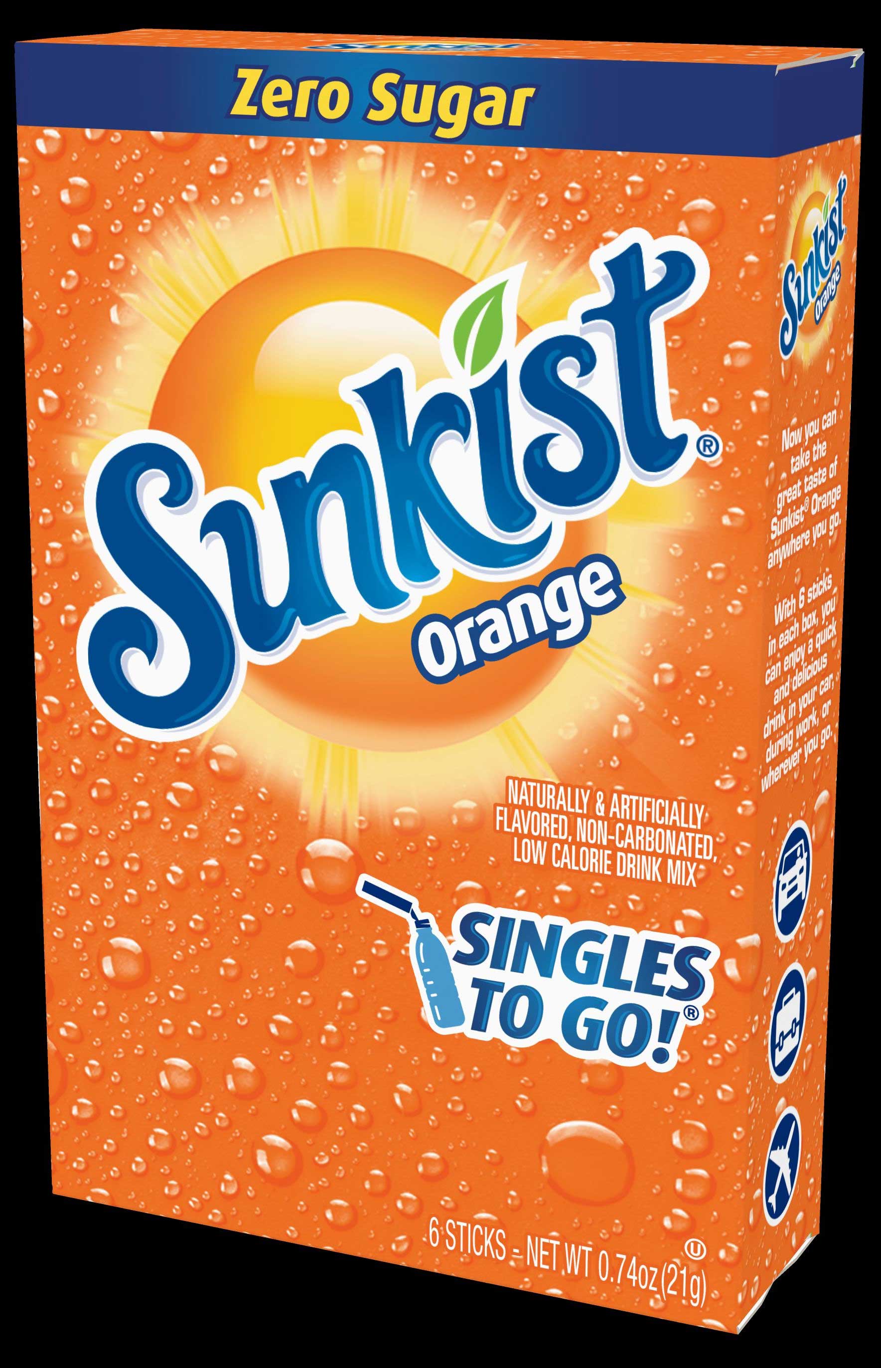 Sunkist Singles To Go Orange Drink Mix, 0.74 Ounce -- 12 Per Case