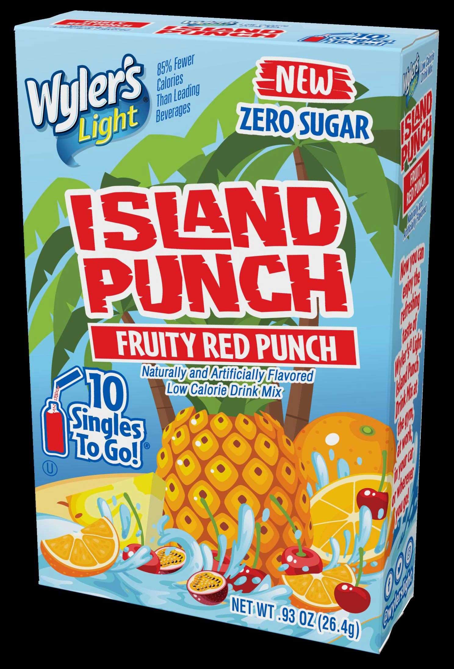 Wyler's Light Singles To Go Island Punch Fruity Red Punch Drink Mix, 0.93 Ounce -- 12 Per Case