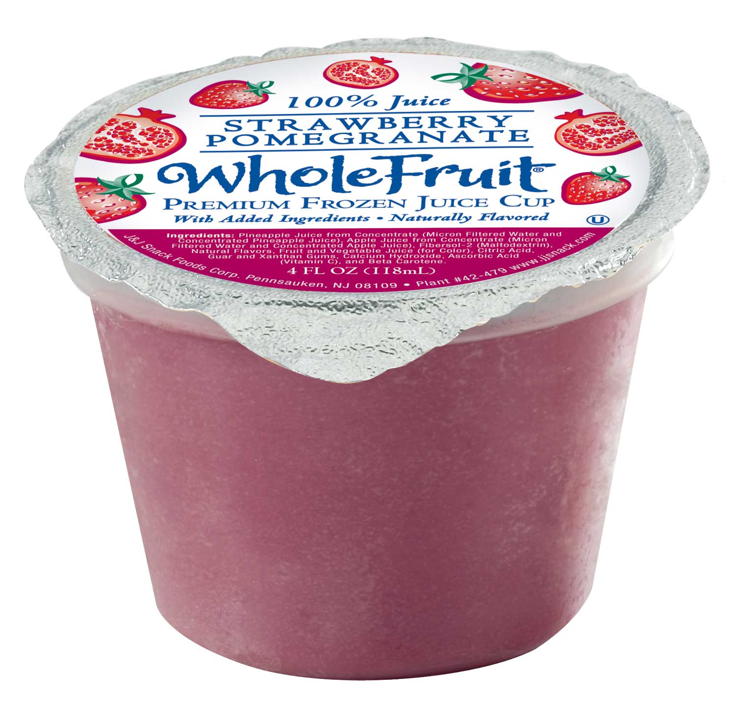 Whole Fruit Strawberry Pomegranate Premium Juice Cup, 4 Ounce -- 96 per case.