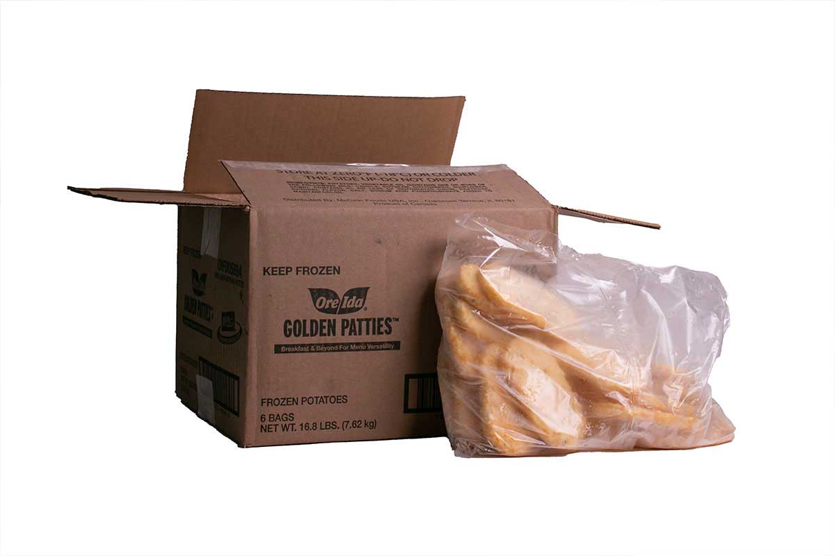 McCain Ore Ida Golden Oval Hash Brown Patties, 2.8 Pounds per Bag -- 6 bags per case