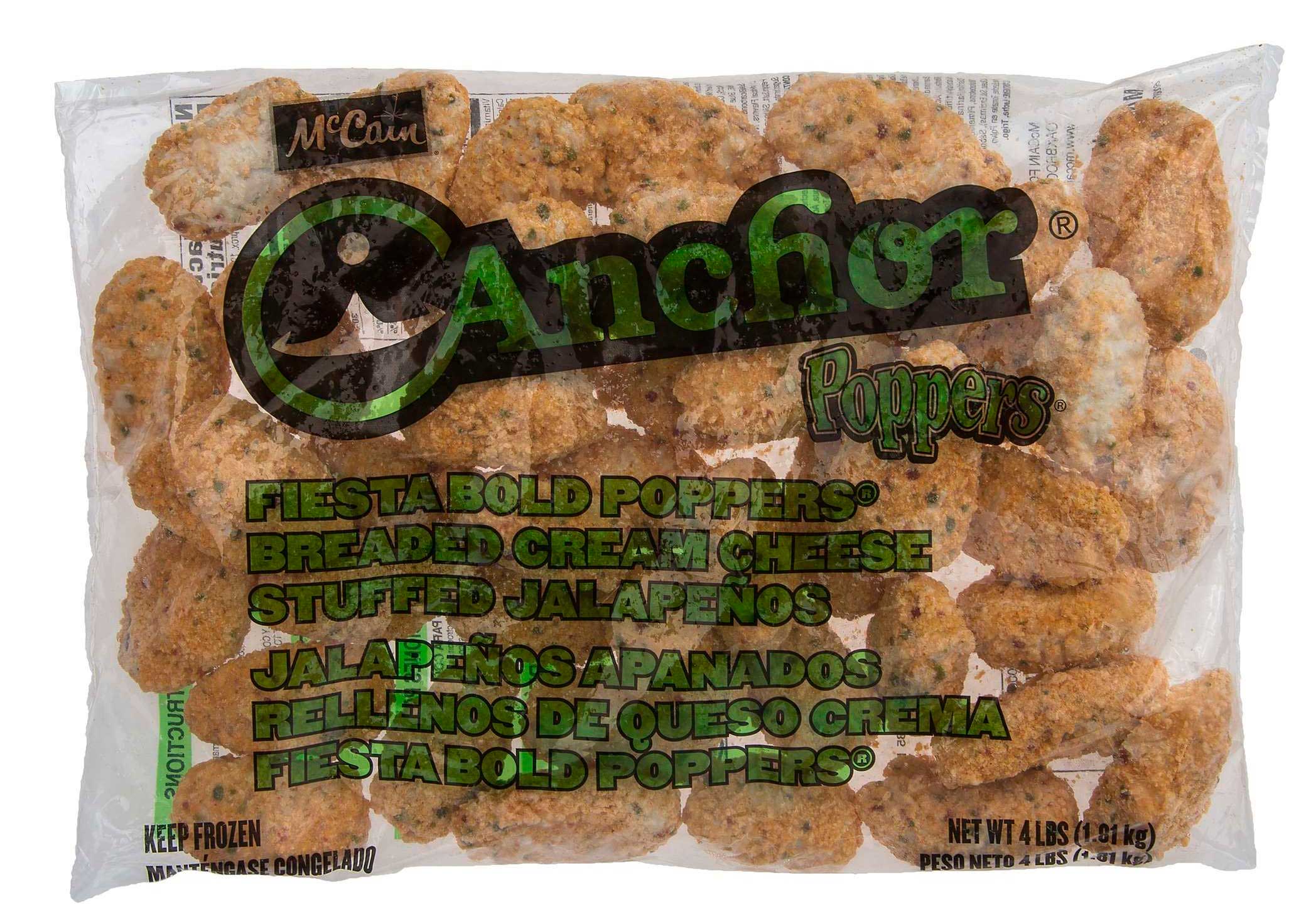 Anchor Fiesta Bold Poppers Cream Cheese Breaded Stuffed Jalapeno, 4 Pound -- 2 Per Case