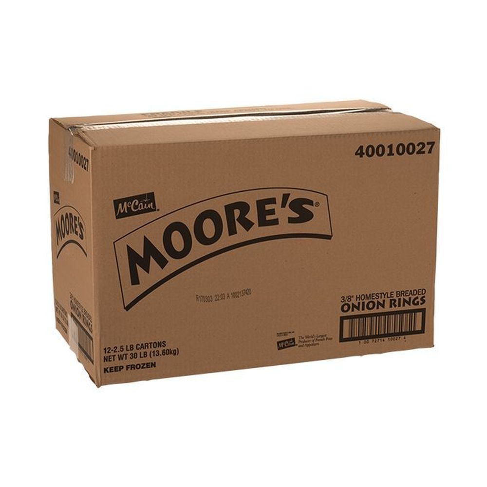 Moore's 3/8 Inch Homestyle Breaded Onion Rings, 2.5 Pound -- 12 Per Case