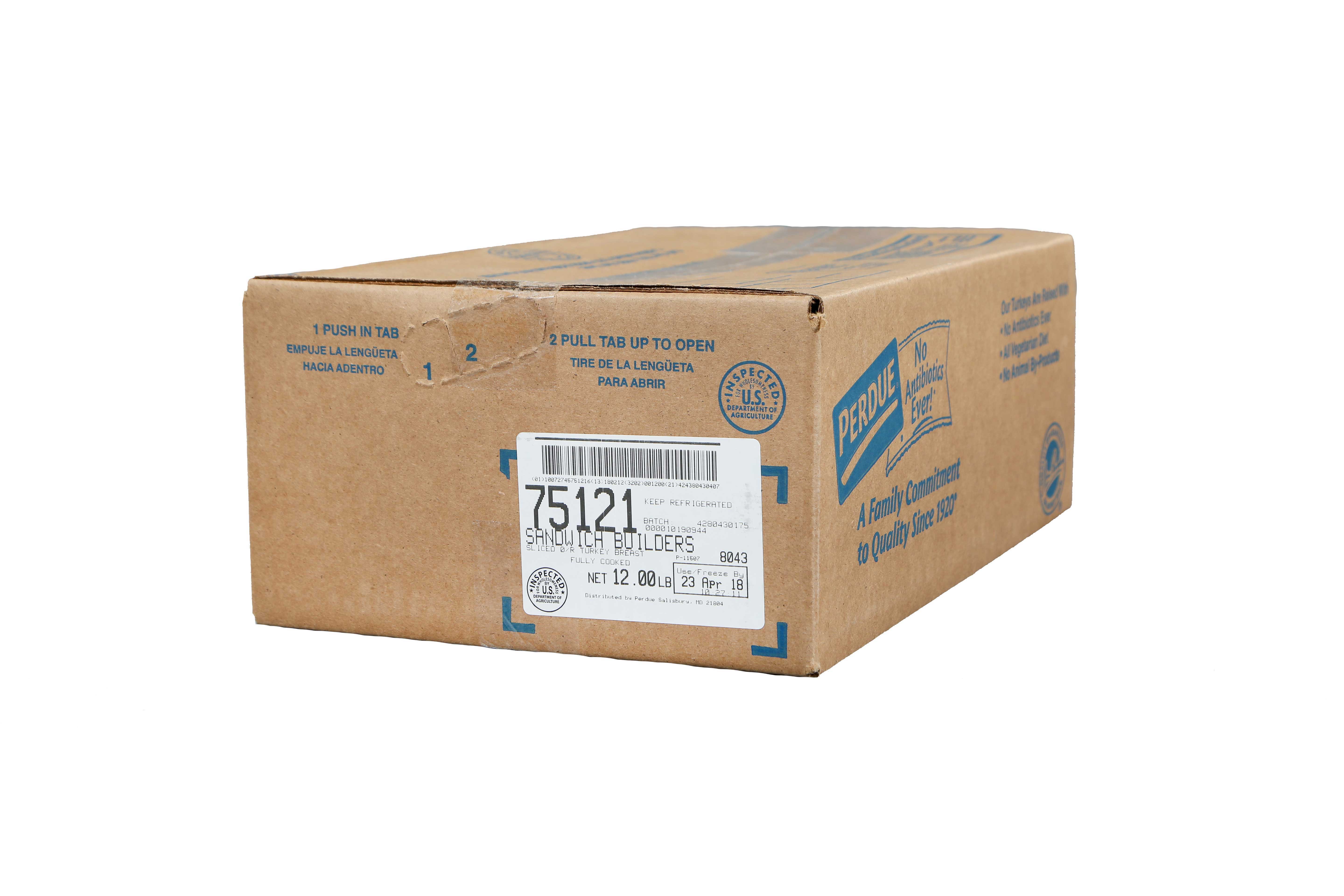 Perdue Farms Sandwich Builders Sliced Oven Roasted Turkey Breast, 2 Pound -- 6 Per Case