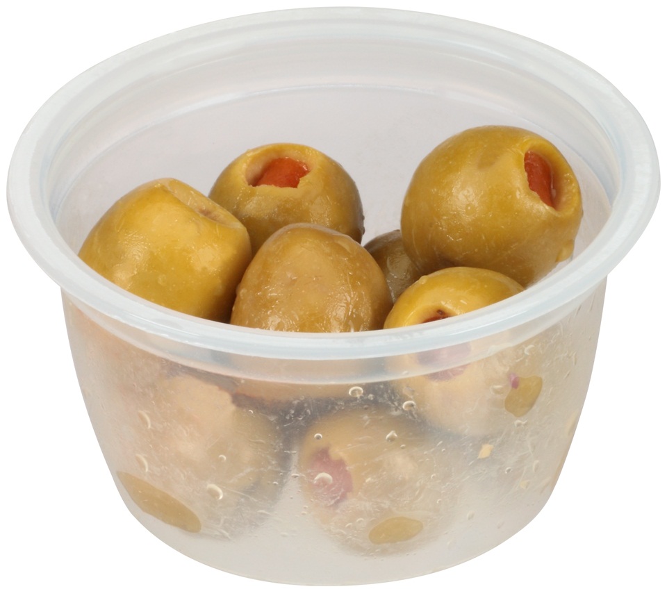 Pearls Pimiento Stuffed Manzanilla Olives, 1.6 Ounce Cup -- 96 Per Case
