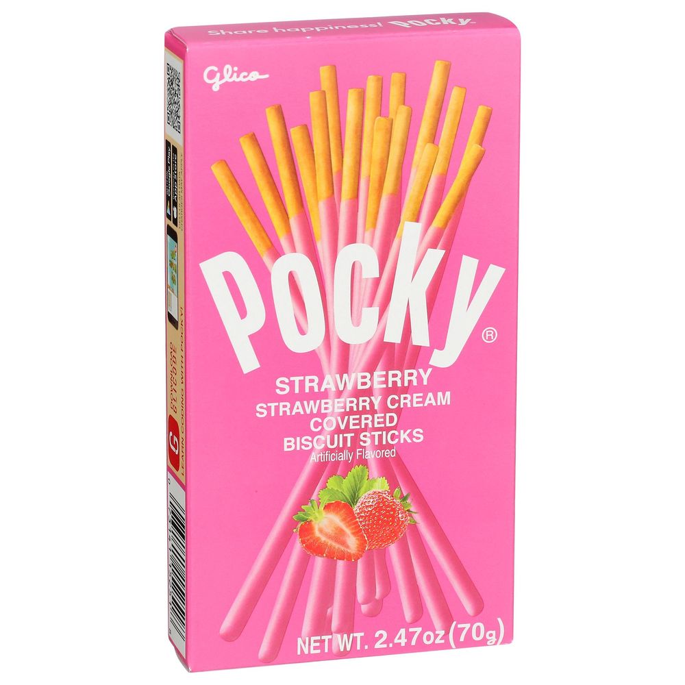 Pocky Strawberry Cream Covered Biscuit Sticks, 2.47 Ounce -- 10 Per Case