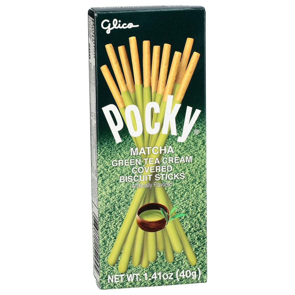Pocky Matcha Cream Covered Biscuit Sticks, 1.41 Ounce -- 20 Per Case