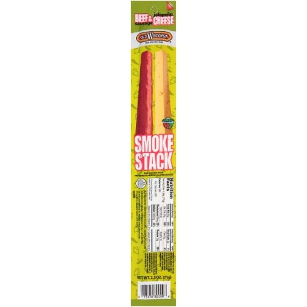 Old Wisconsin Beef and Jalapeno Smoke Stack, 2.5 Ounce -- 32 per case