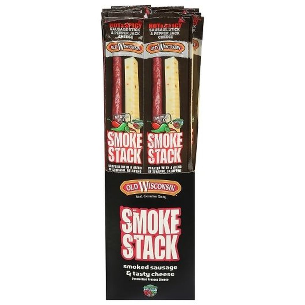 Old Wisconsin Hot and Spicy Pepperjack Smoke Stack, 2.5 Ounce -- 72 per case