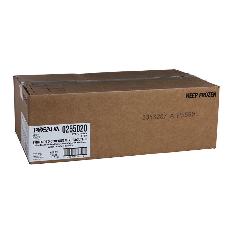 Windsor POSADA Mini Shredded Chicken Taquito, 4 Pound -- 4 per case.