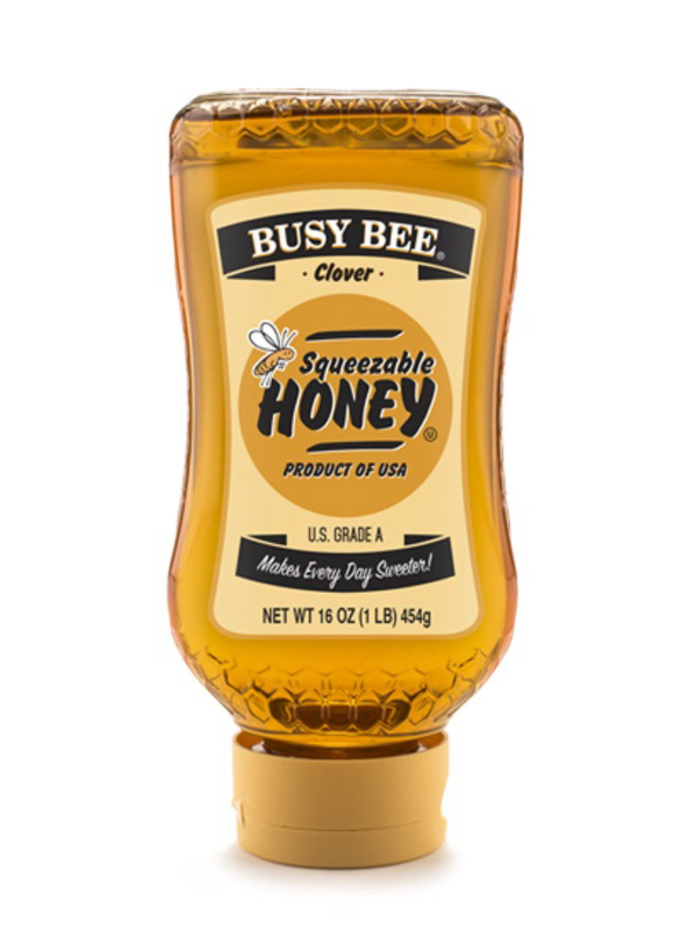 Busy Bee Clover Honey Squeeze Bottle, 16 Ounce -- 12 Per Case