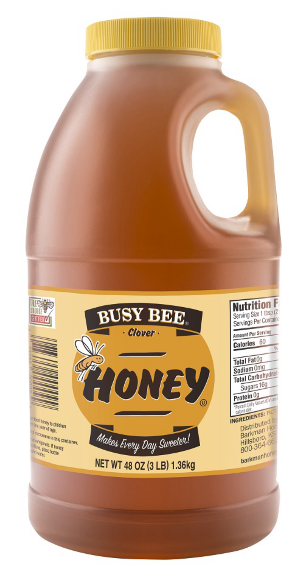 Honey Busy Bee Clover Plastic Jug 6 Case 3 Pound