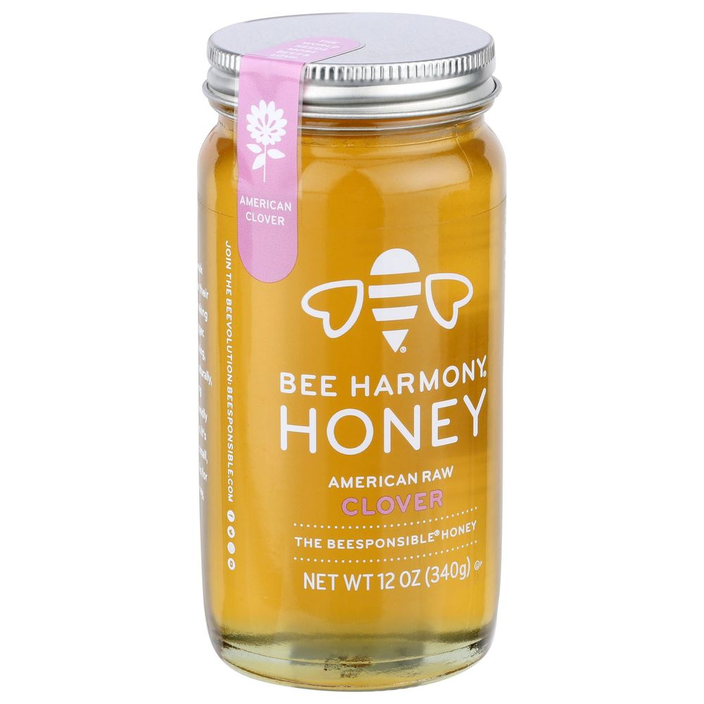 Bee Harmony American Raw Clover Honey, 12 Ounce -- 6 Per Case
