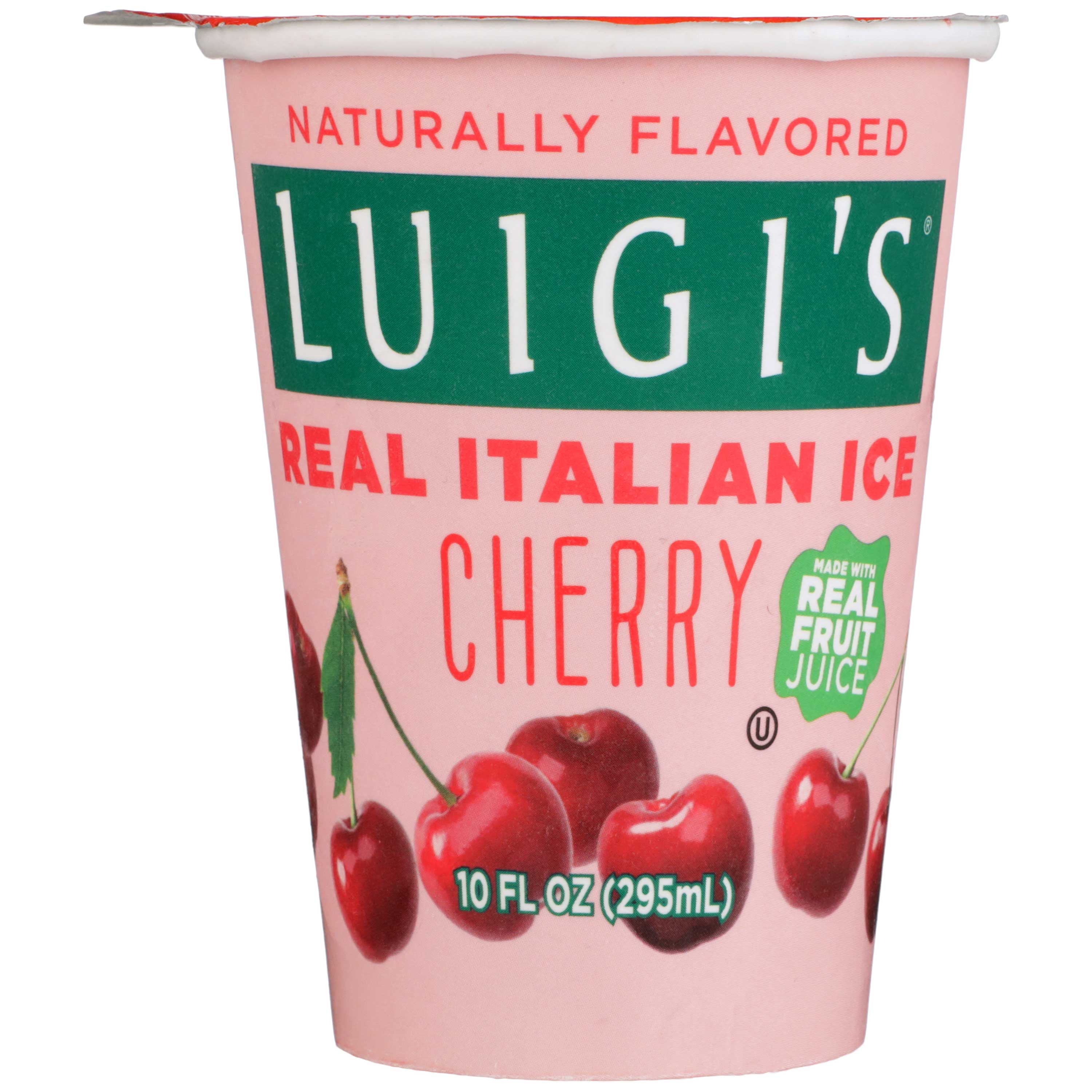 Luigis Cherry Real Italian Ice Cup, 10 Ounce -- 12 per case.